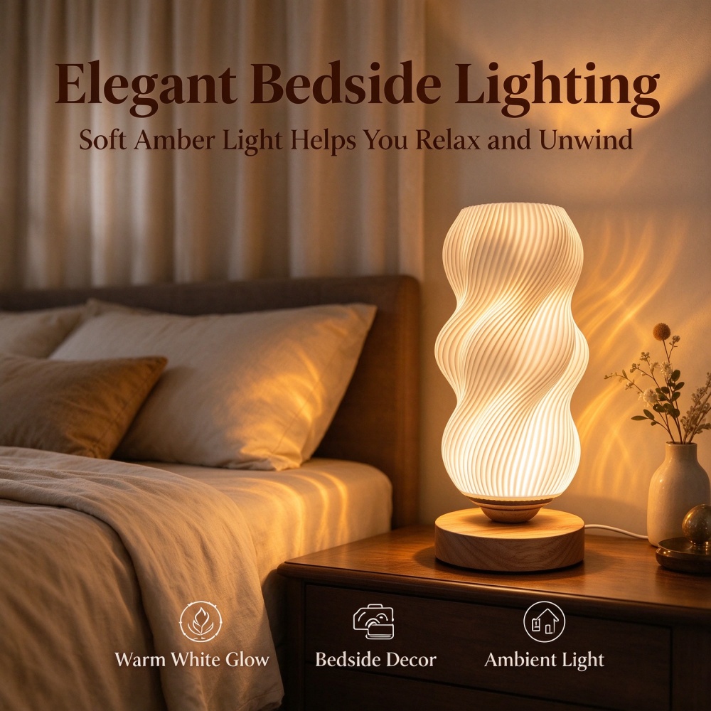 Lámpara de noche con textura d - Lighting Decor Bedroom reseña y precio