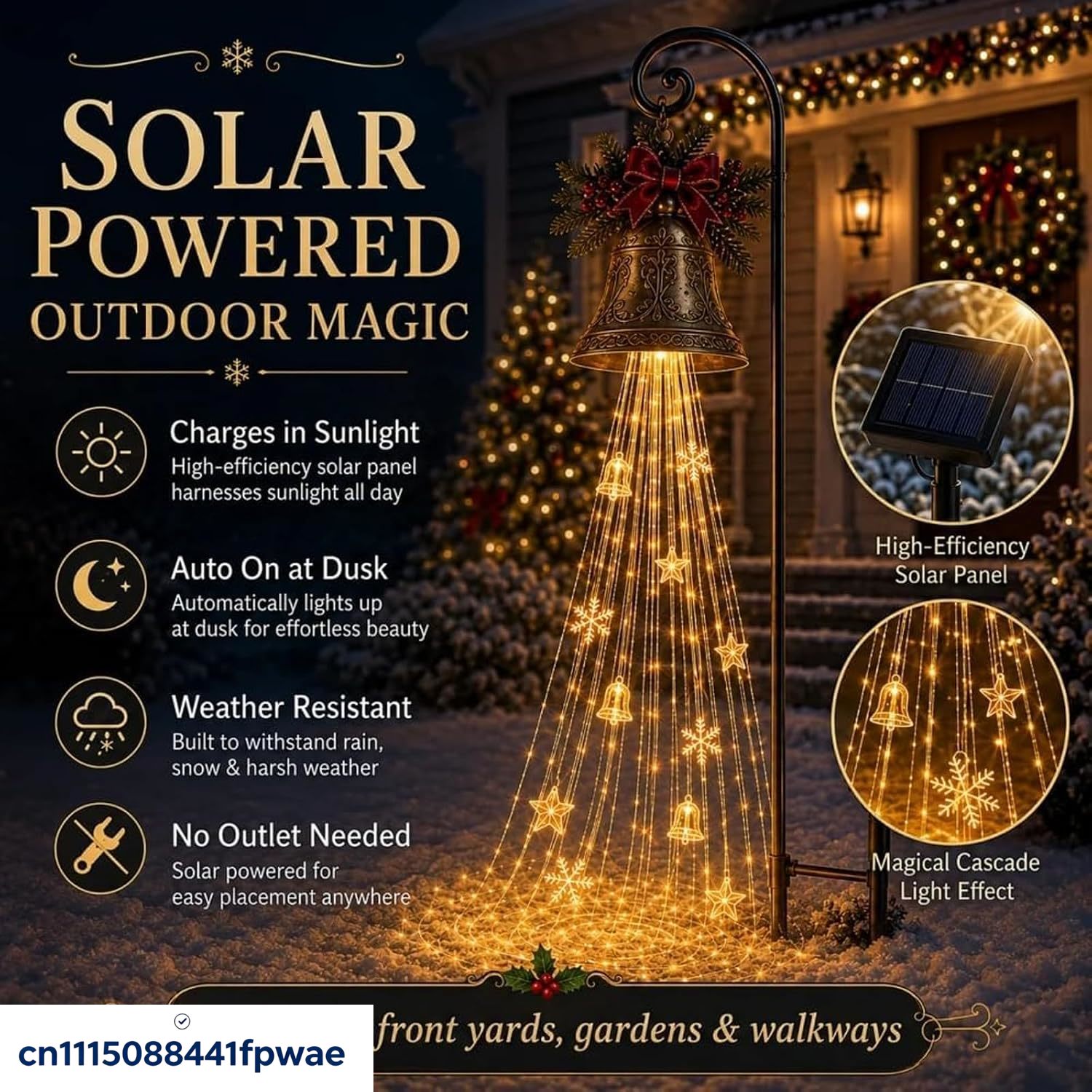 Lámpara Solar en Cascada con C - Lighting Christmas Decor reseña y precio