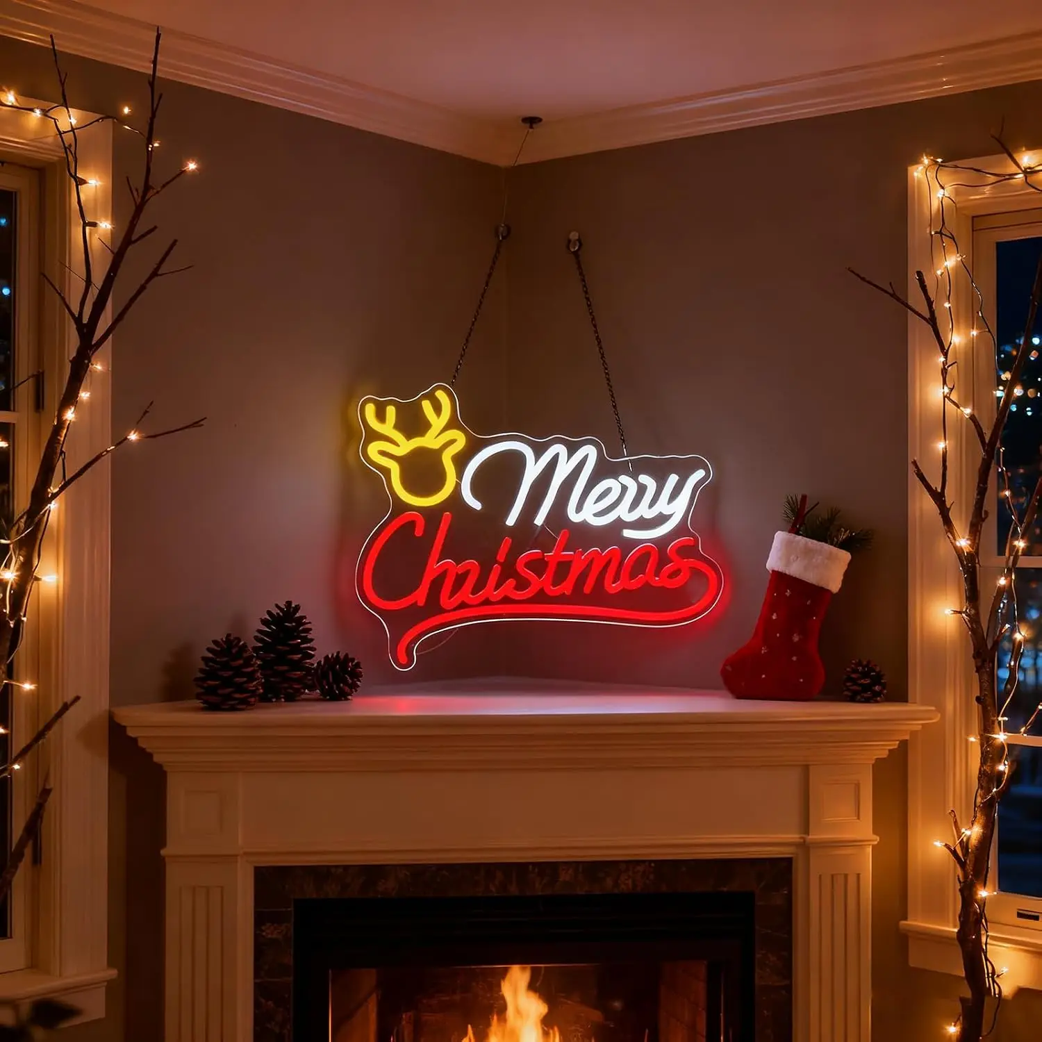 Letrero de neón con motivos na - Lighting Christmas Decor reseña y precio