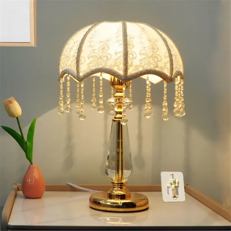 Lámpara de mesa de cristal de  - Lighting Decor Bedroom reseña y precio